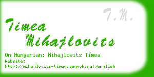 timea mihajlovits business card