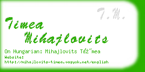 timea mihajlovits business card